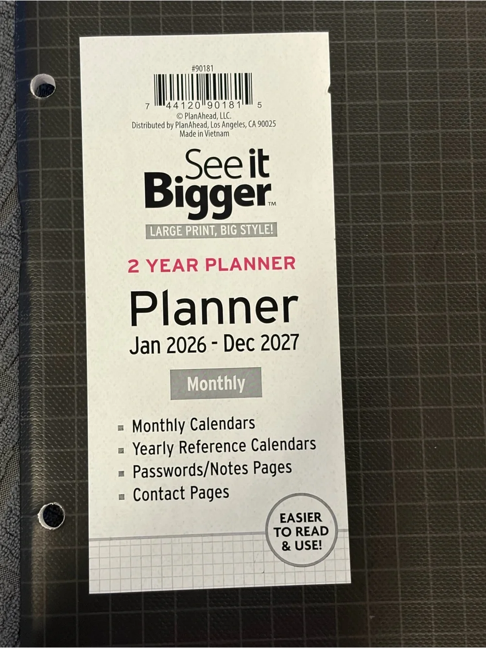 2026-2027 Monthly Planner - Black